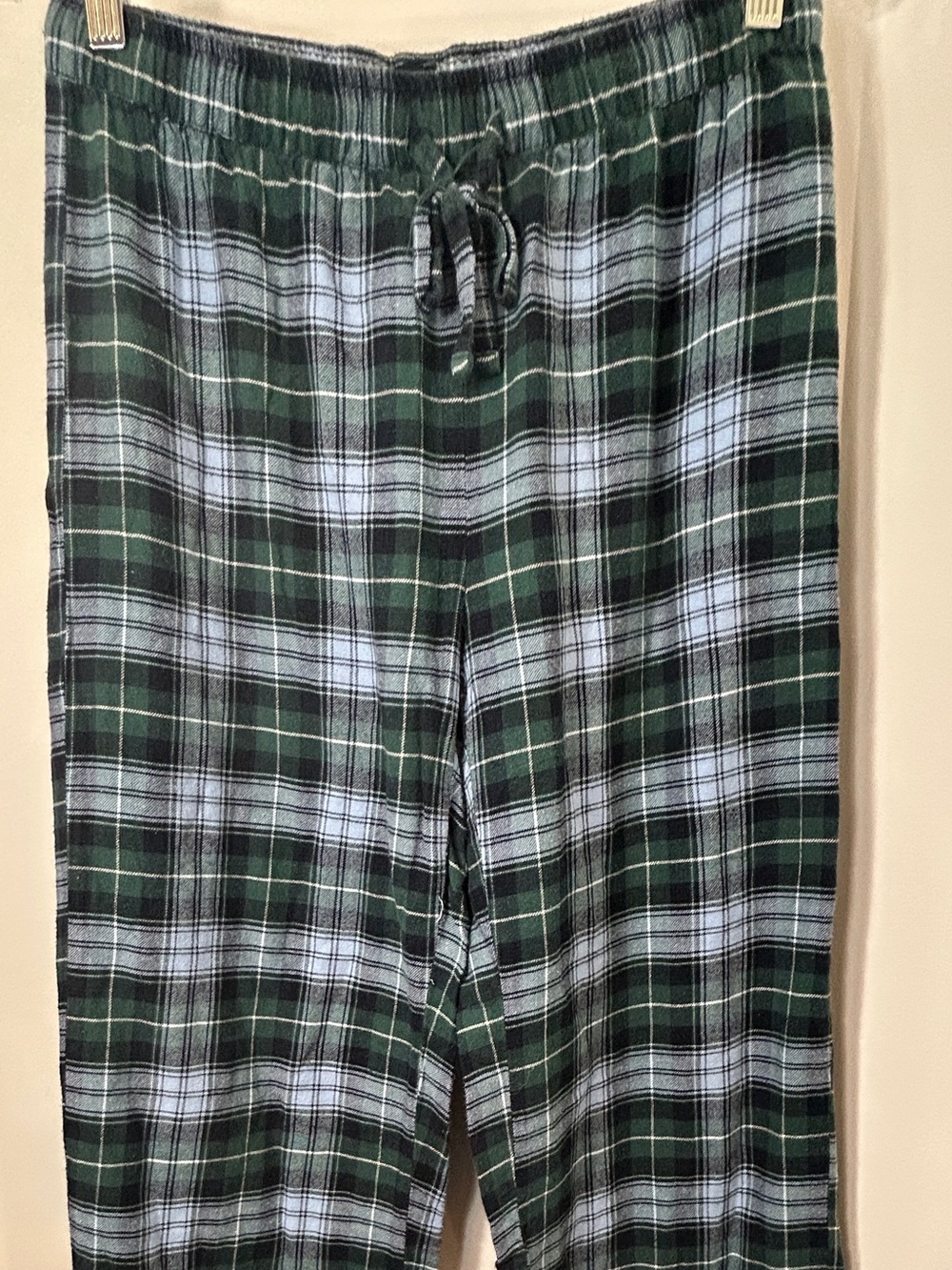 GAP Women's Blue and Green Plaid Jogger Sweatpants
